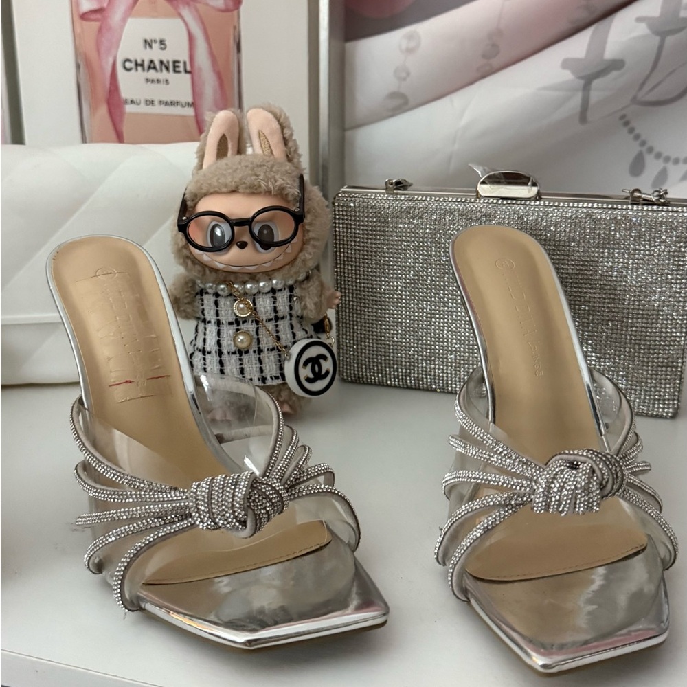 Elegant Silver Women's Heels